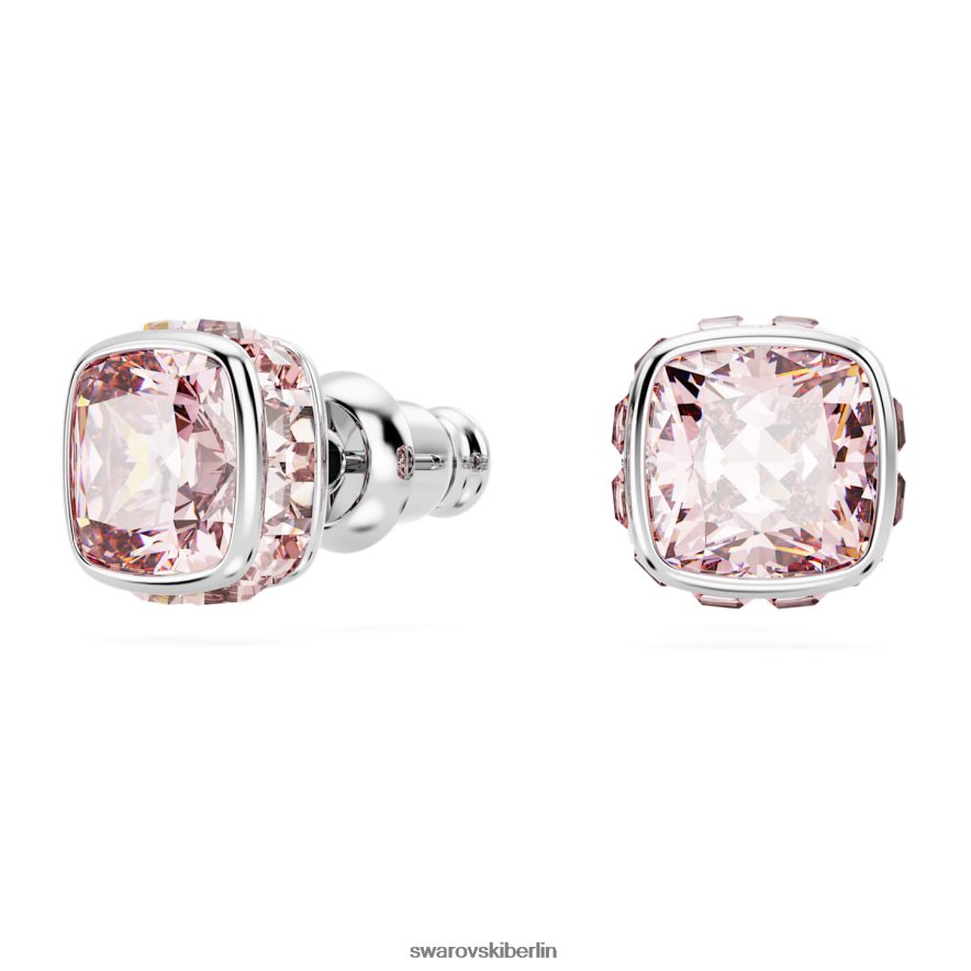 Swarovski Geburtsstein-Ohrstecker im quadratischen Schliff Juni, rosa, rhodiniert Schmuck HLT448733