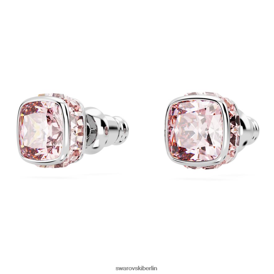 Swarovski Geburtsstein-Ohrstecker im quadratischen Schliff Juni, rosa, rhodiniert Schmuck HLT448733