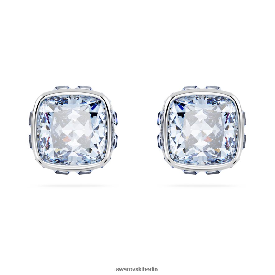 Swarovski Geburtsstein-Ohrstecker im quadratischen Schliff März, blau, rhodiniert Schmuck HLT448732
