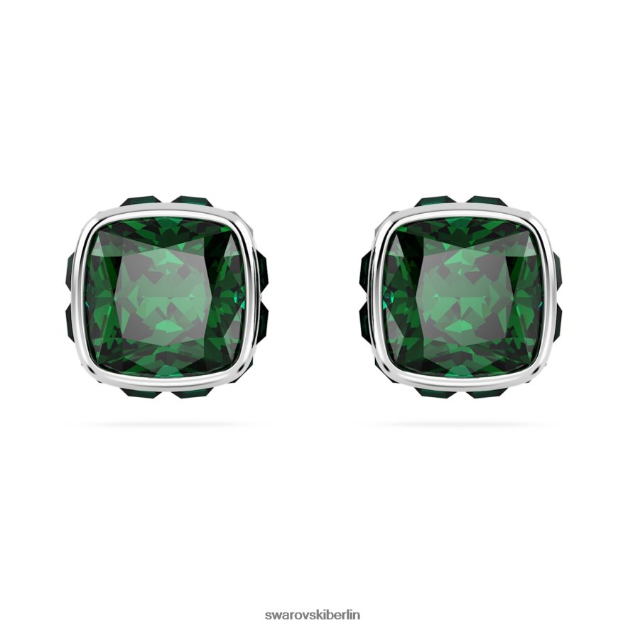 Swarovski Geburtsstein-Ohrstecker im quadratischen Schliff Mai, grün, rhodiniert Schmuck HLT448731