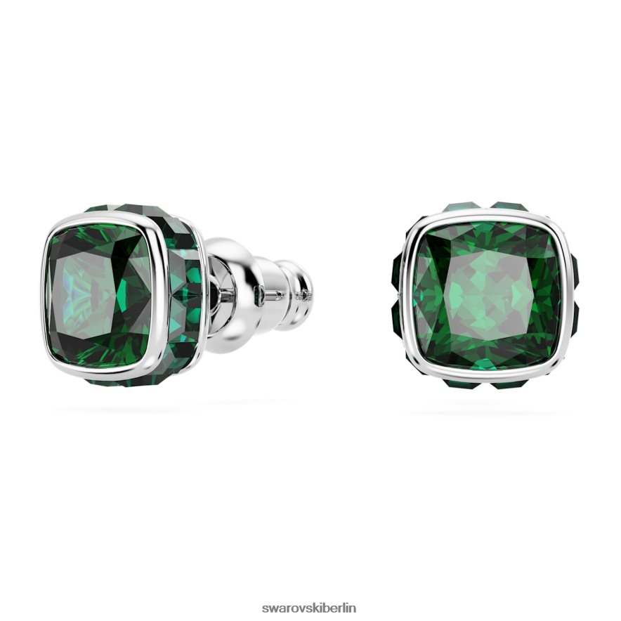 Swarovski Geburtsstein-Ohrstecker im quadratischen Schliff Mai, grün, rhodiniert Schmuck HLT448731