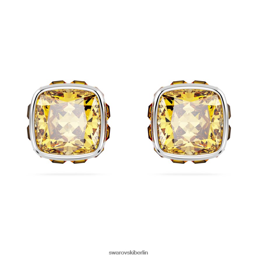 Swarovski Geburtsstein-Ohrstecker im quadratischen Schliff November, gelb, rhodiniert Schmuck HLT448730