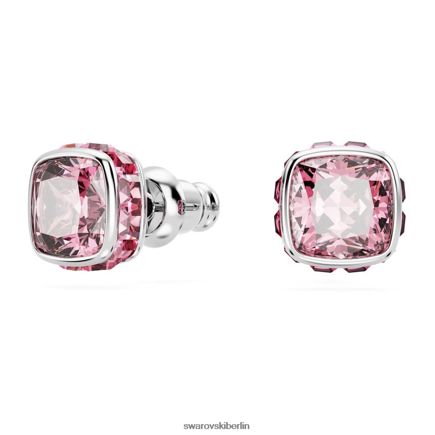 Swarovski Geburtsstein-Ohrstecker im quadratischen Schliff Oktober, rosa, rhodiniert Schmuck HLT448725