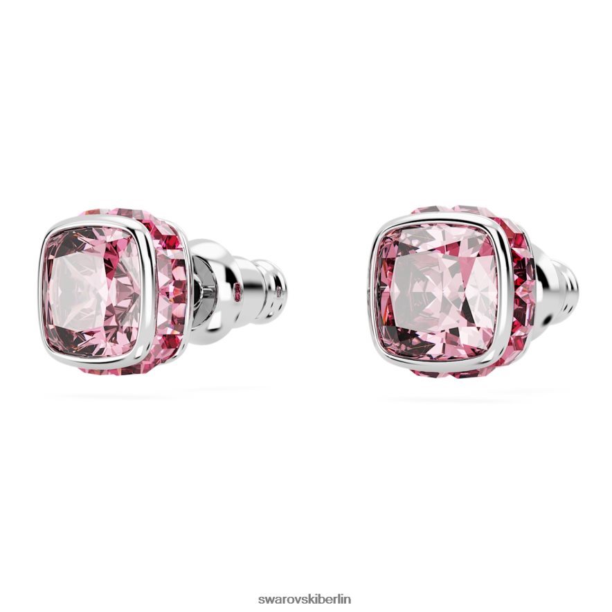 Swarovski Geburtsstein-Ohrstecker im quadratischen Schliff Oktober, rosa, rhodiniert Schmuck HLT448725