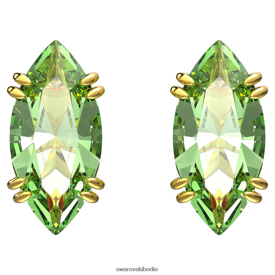 Swarovski Gema-Ohrstecker Drachenschliff, grün, vergoldet Schmuck HLT448750