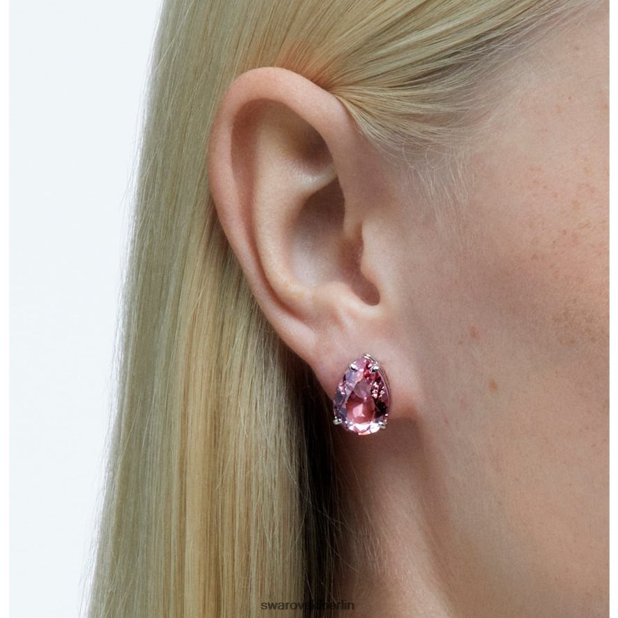 Swarovski Gema-Ohrstecker Tropfenschliff, rosa, rhodiniert Schmuck HLT448663