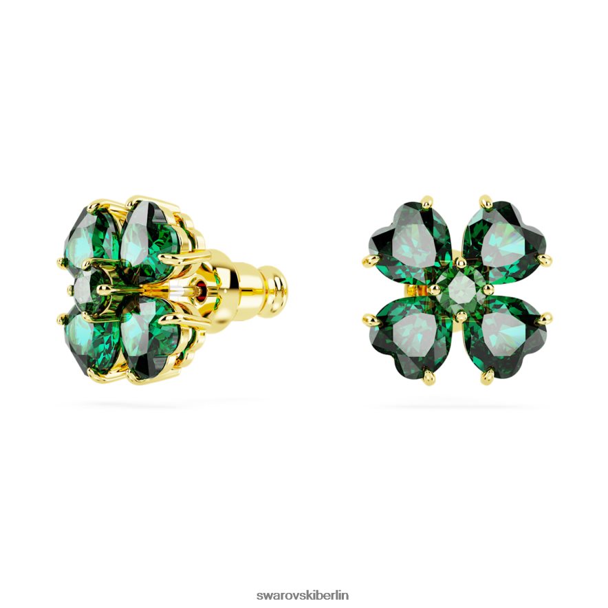 Swarovski Idylle-Ohrstecker Kleeblatt, grün, vergoldet Schmuck HLT448723
