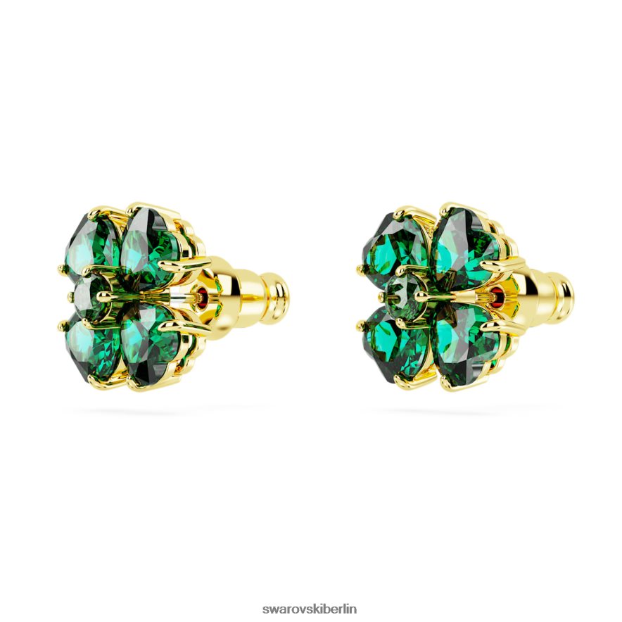 Swarovski Idylle-Ohrstecker Kleeblatt, grün, vergoldet Schmuck HLT448723