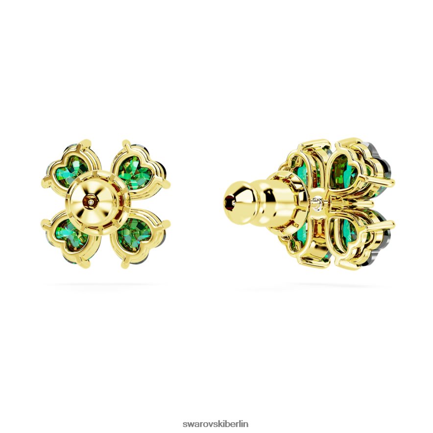 Swarovski Idylle-Ohrstecker Kleeblatt, grün, vergoldet Schmuck HLT448723