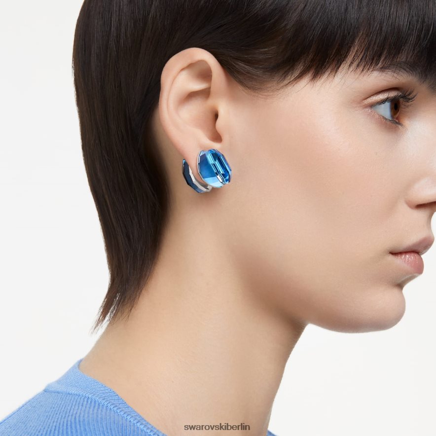 Swarovski Leuchtende Ohrstecker blau, rhodiniert Schmuck HLT448713