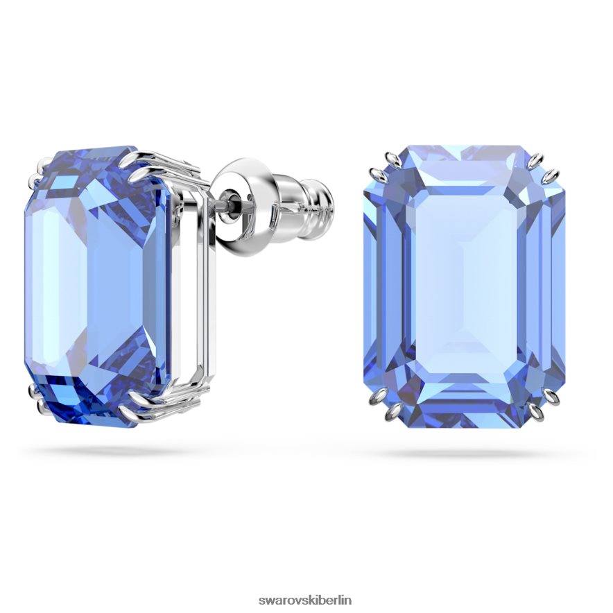 Swarovski Millenia-Ohrstecker Achteckschliff, blau, rhodiniert Schmuck HLT448674