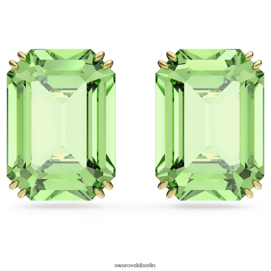 Swarovski Millenia-Ohrstecker Achteckschliff, grün, vergoldet Schmuck HLT448688