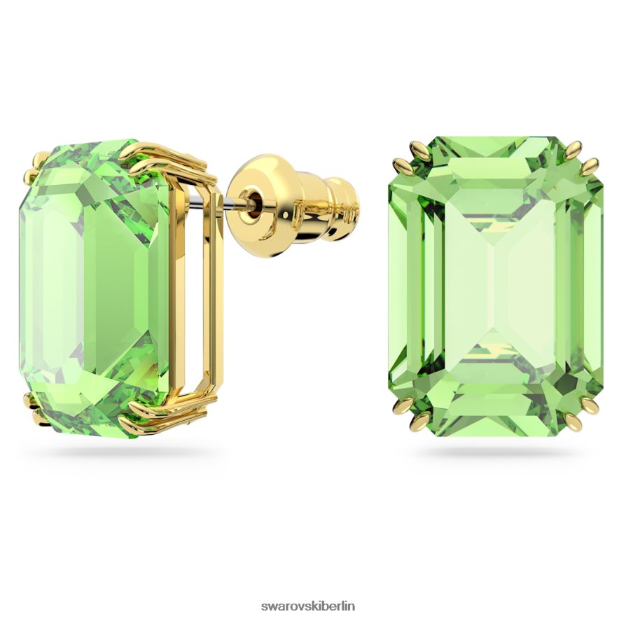 Swarovski Millenia-Ohrstecker Achteckschliff, grün, vergoldet Schmuck HLT448688