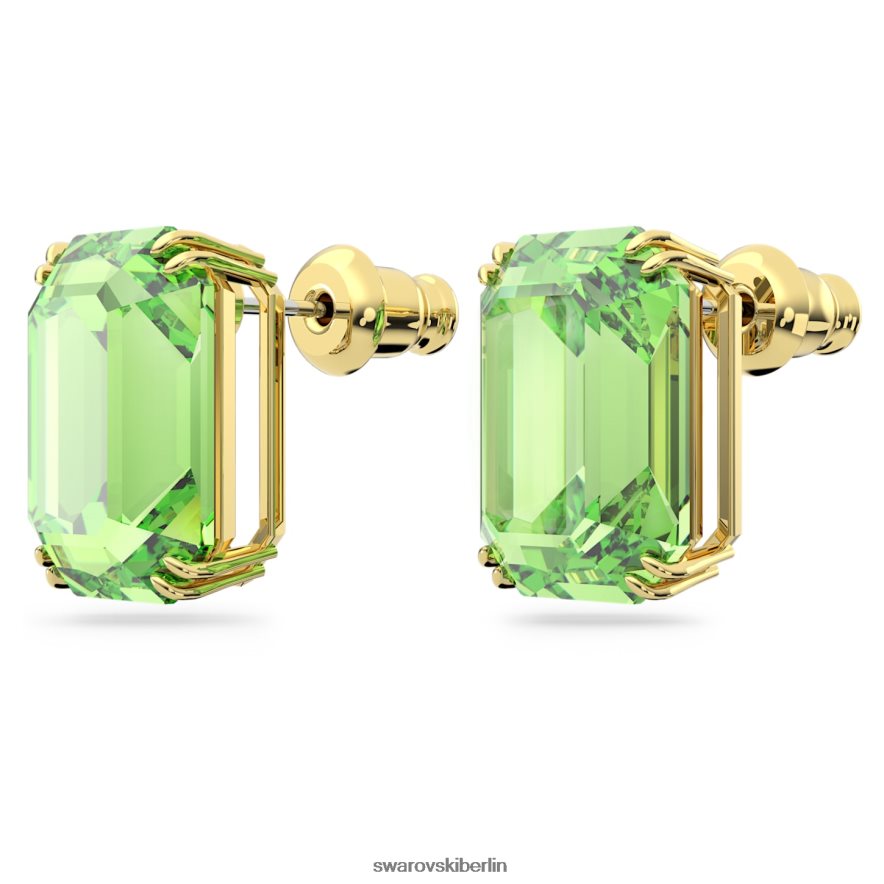 Swarovski Millenia-Ohrstecker Achteckschliff, grün, vergoldet Schmuck HLT448688