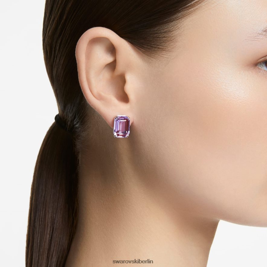 Swarovski Millenia-Ohrstecker Achteckschliff, lila, rhodiniert Schmuck HLT448675