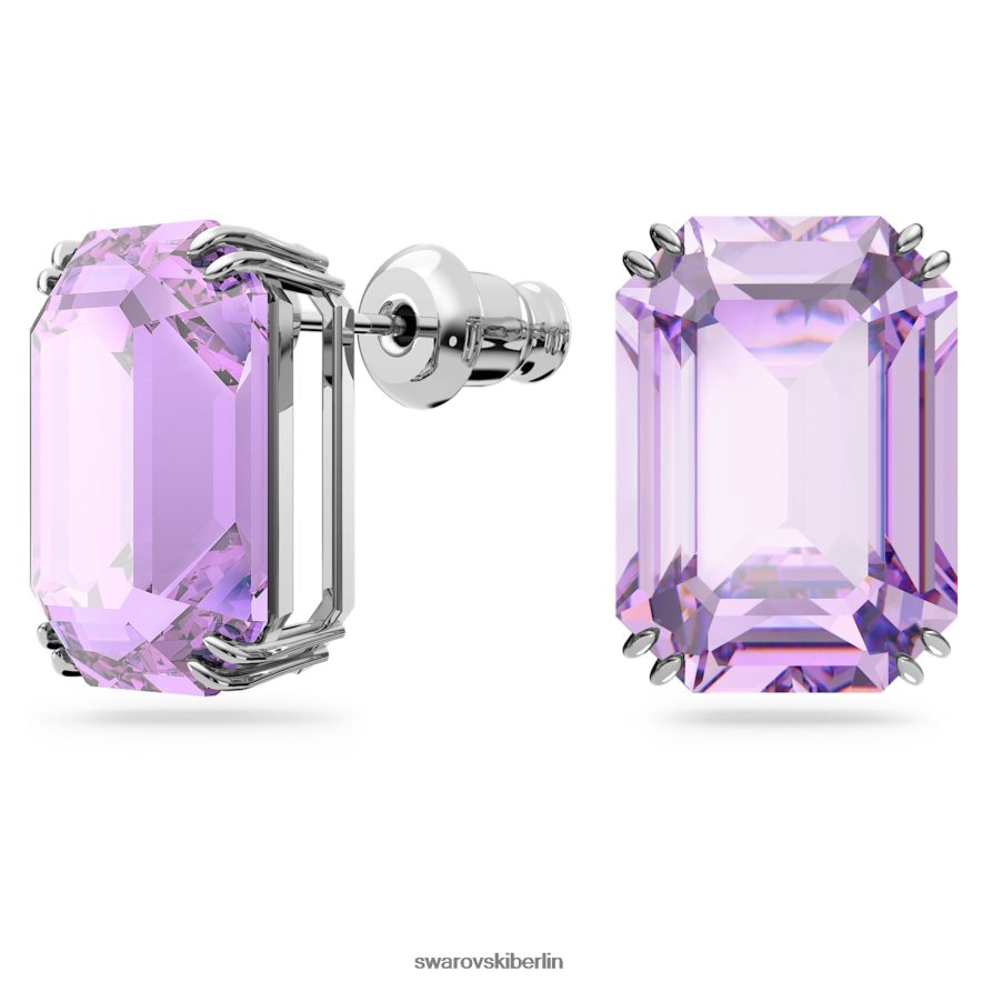 Swarovski Millenia-Ohrstecker Achteckschliff, lila, rhodiniert Schmuck HLT448675