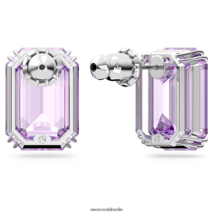 Swarovski Millenia-Ohrstecker Achteckschliff, lila, rhodiniert Schmuck HLT448675