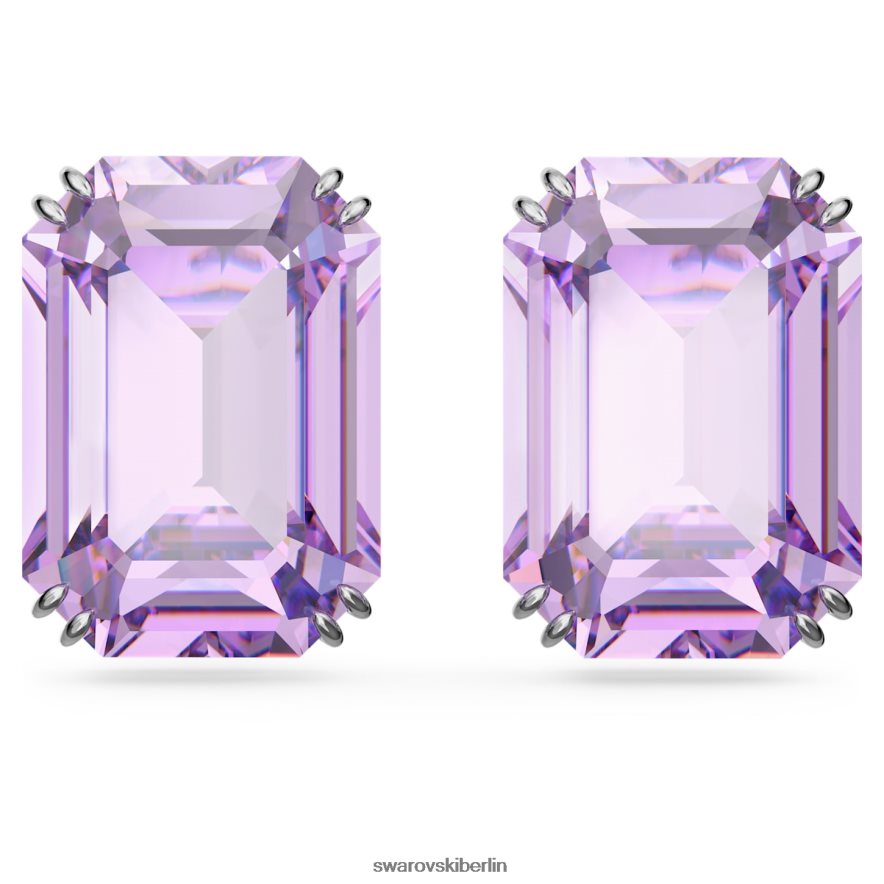 Swarovski Millenia-Ohrstecker Achteckschliff, lila, rhodiniert Schmuck HLT448753