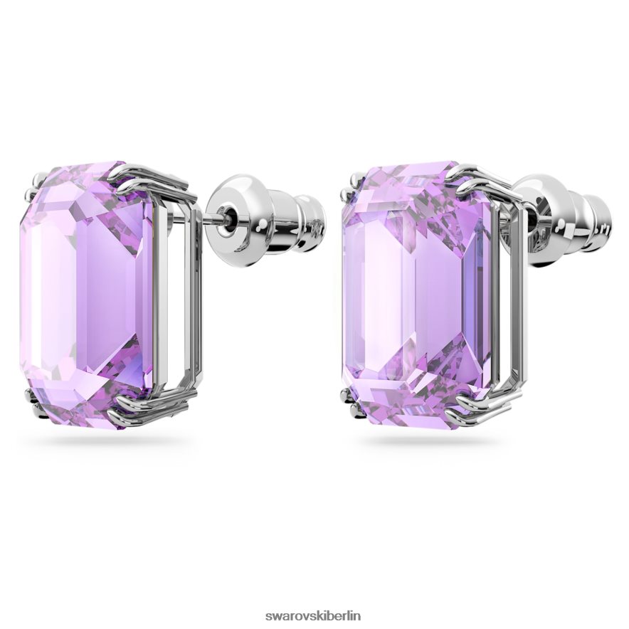 Swarovski Millenia-Ohrstecker Achteckschliff, lila, rhodiniert Schmuck HLT448753