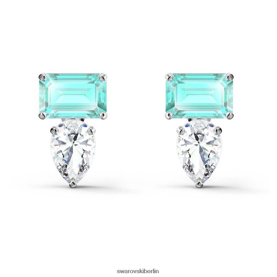 Swarovski Ohrstecker anziehen Mischschliffe, blau, rhodiniert Schmuck HLT448860