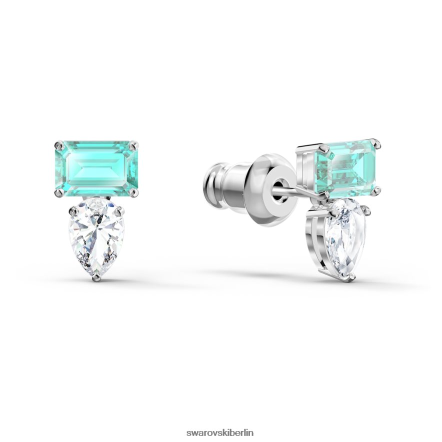 Swarovski Ohrstecker anziehen Mischschliffe, blau, rhodiniert Schmuck HLT448860