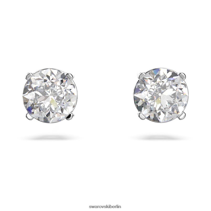 Swarovski Ohrstecker anziehen Rundschliff, weiß, rhodiniert Schmuck HLT448656