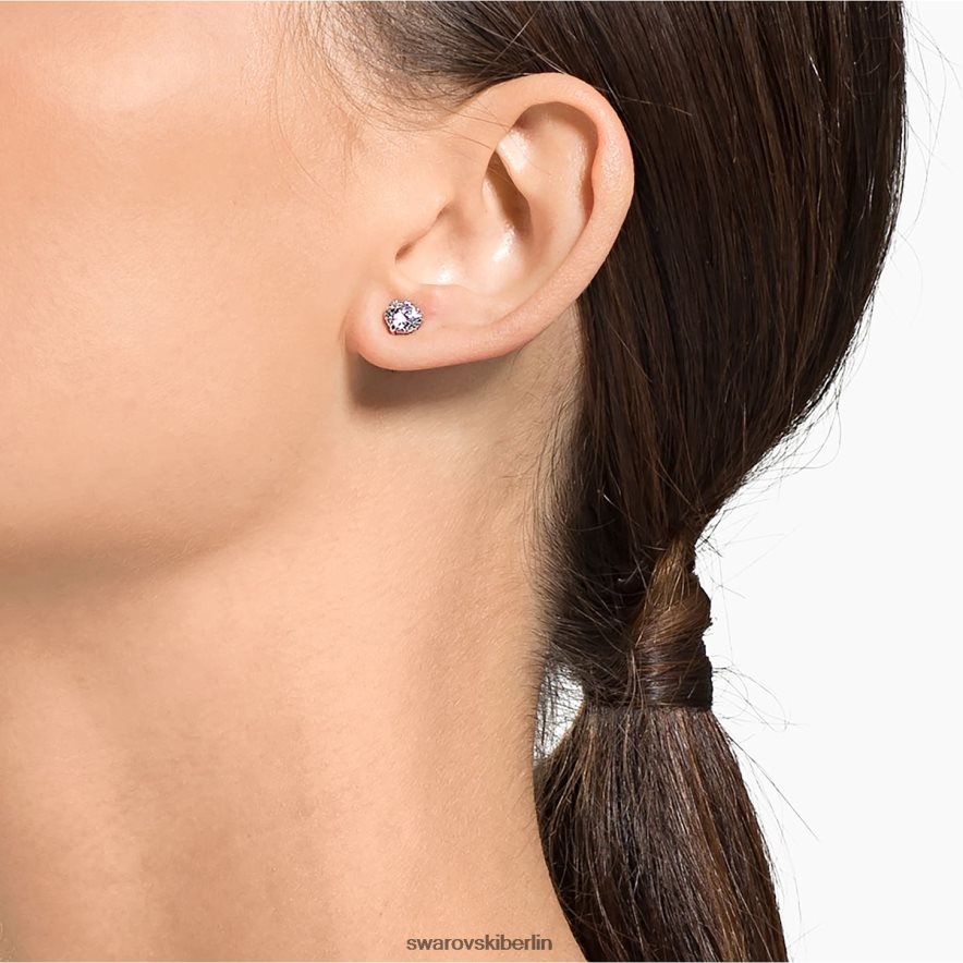 Swarovski Ohrstecker anziehen Rundschliff, weiß, rhodiniert Schmuck HLT448656