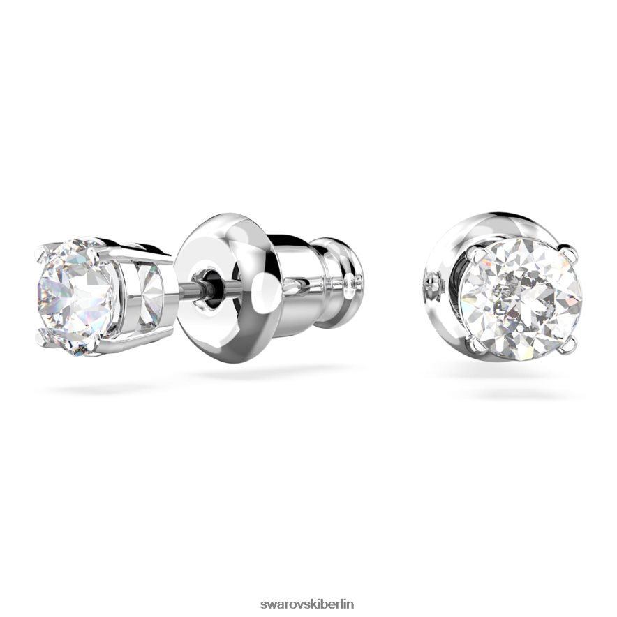 Swarovski Ohrstecker anziehen Rundschliff, weiß, rhodiniert Schmuck HLT448656
