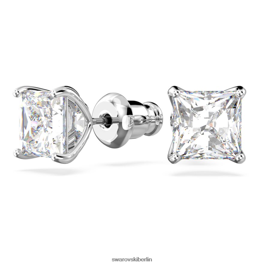Swarovski Ohrstecker anziehen quadratisch geschliffen, weiß, rhodiniert Schmuck HLT448657