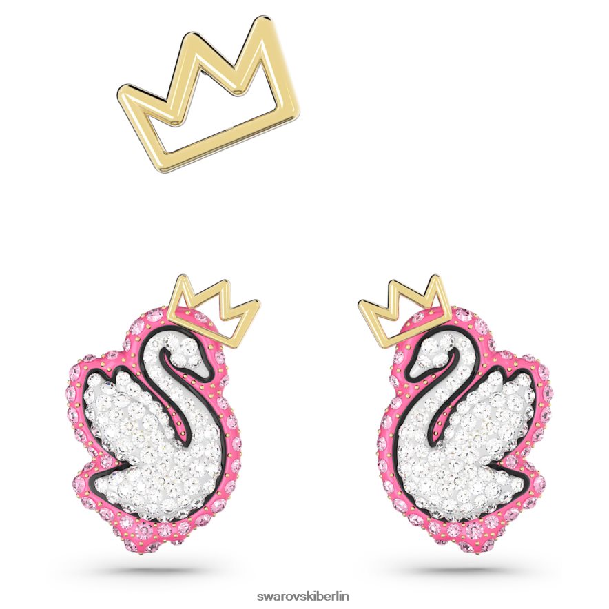 Swarovski Pop-Swan-Ohrstecker Schwan, rosa, vergoldet Schmuck HLT448395