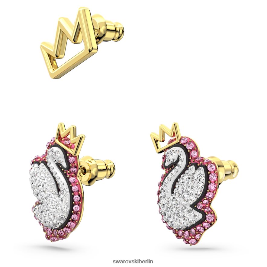 Swarovski Pop-Swan-Ohrstecker Schwan, rosa, vergoldet Schmuck HLT448395