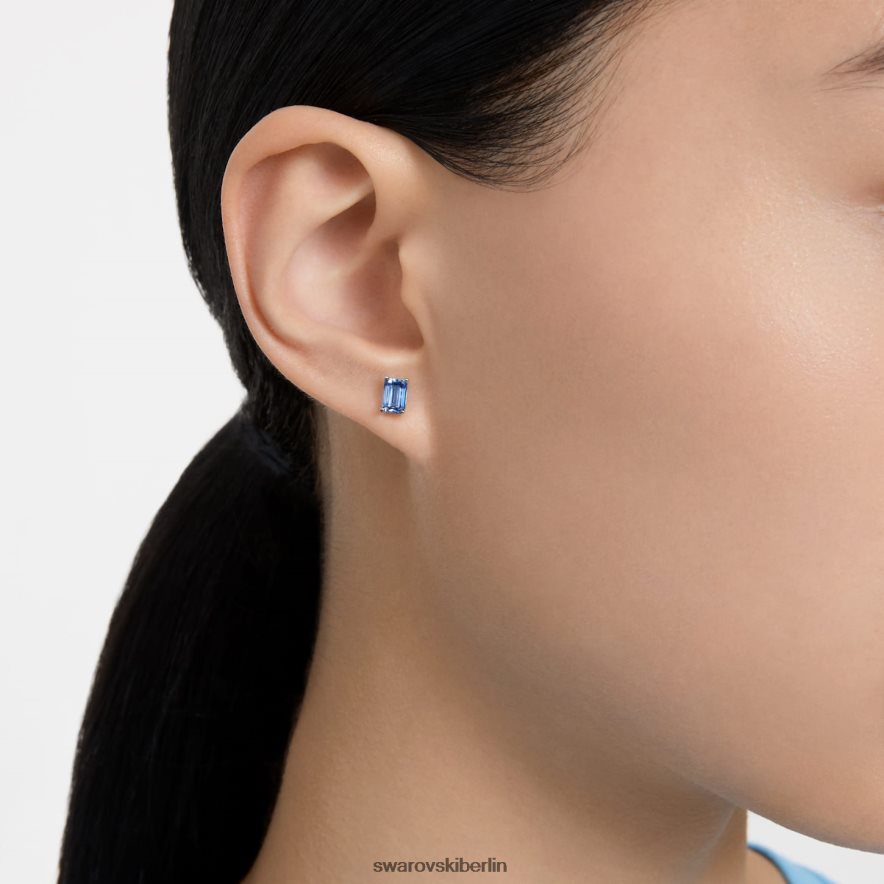 Swarovski Stilla-Ohrstecker Achteckschliff, blau, rhodiniert Schmuck HLT448693