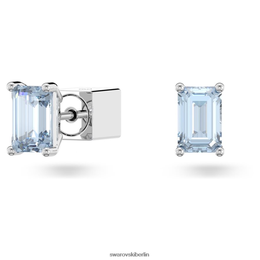 Swarovski Stilla-Ohrstecker Achteckschliff, blau, rhodiniert Schmuck HLT448693