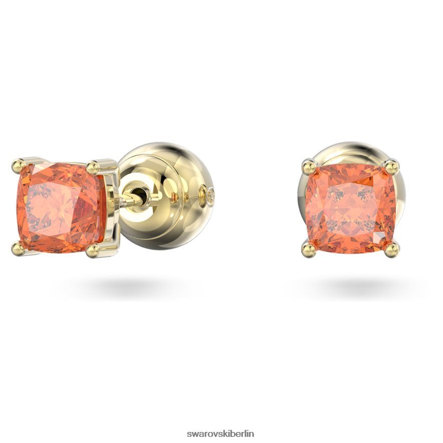 Swarovski Stilla-Ohrstecker Kissenschliff, orange, vergoldet Schmuck HLT448698