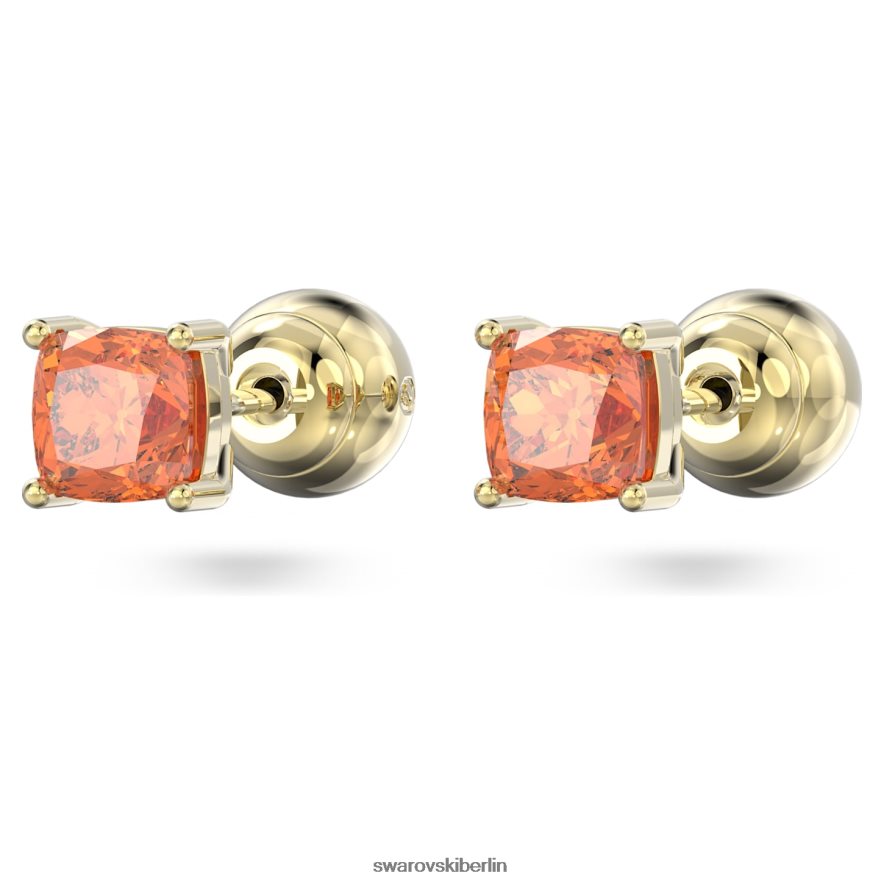 Swarovski Stilla-Ohrstecker Kissenschliff, orange, vergoldet Schmuck HLT448698