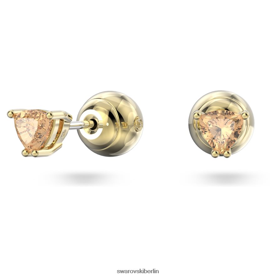 Swarovski Stilla-Ohrstecker Trilliantschliff, orange, vergoldet Schmuck HLT448705