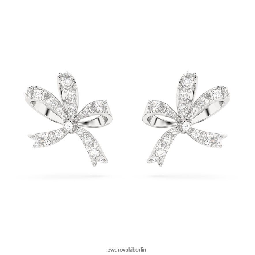 Swarovski Volta-Ohrstecker Schleife, weiß, rhodiniert Schmuck HLT448714