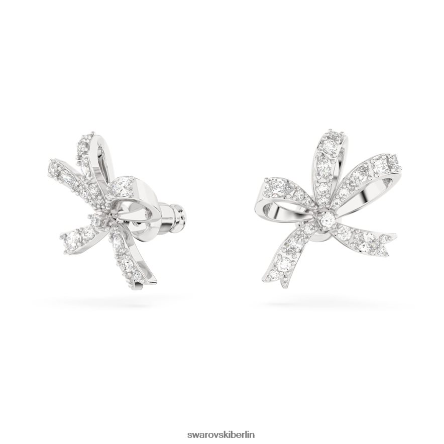 Swarovski Volta-Ohrstecker Schleife, weiß, rhodiniert Schmuck HLT448714