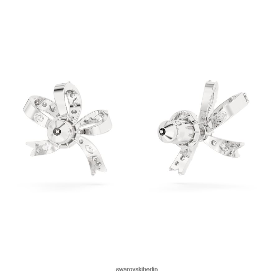 Swarovski Volta-Ohrstecker Schleife, weiß, rhodiniert Schmuck HLT448714