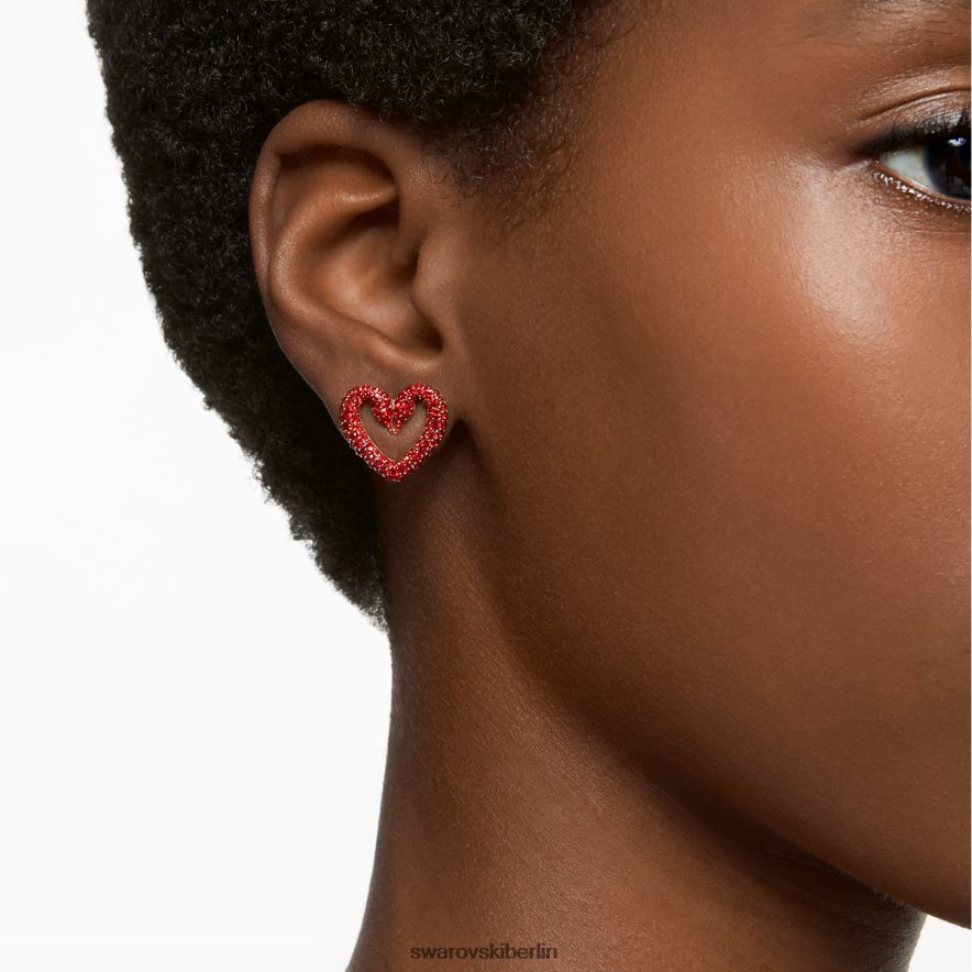 Swarovski una Ohrstecker Herz, rot, vergoldet Schmuck HLT448699