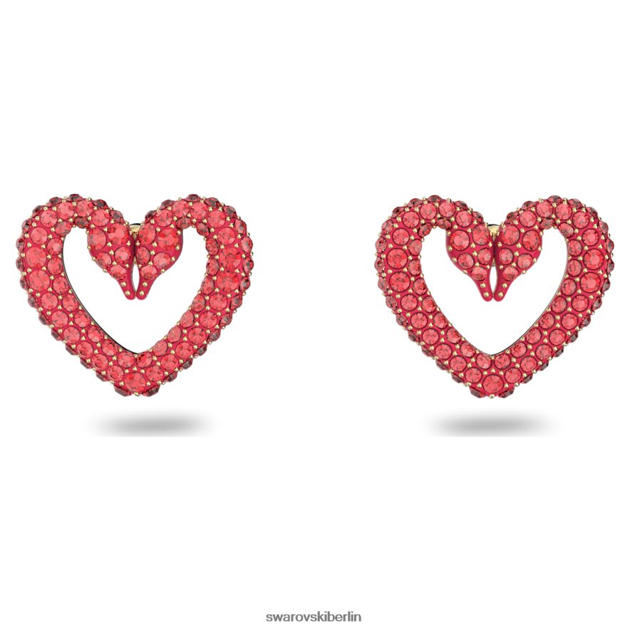 Swarovski una Ohrstecker Herz, rot, vergoldet Schmuck HLT448744