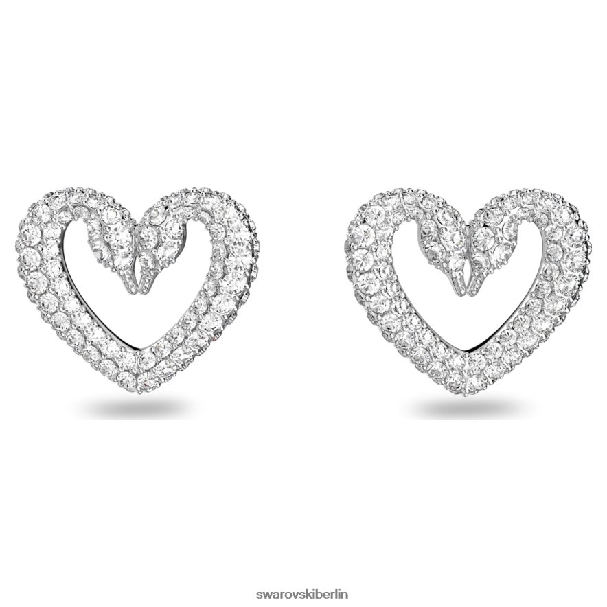 Swarovski una Ohrstecker Herz, weiß, rhodiniert Schmuck HLT448710