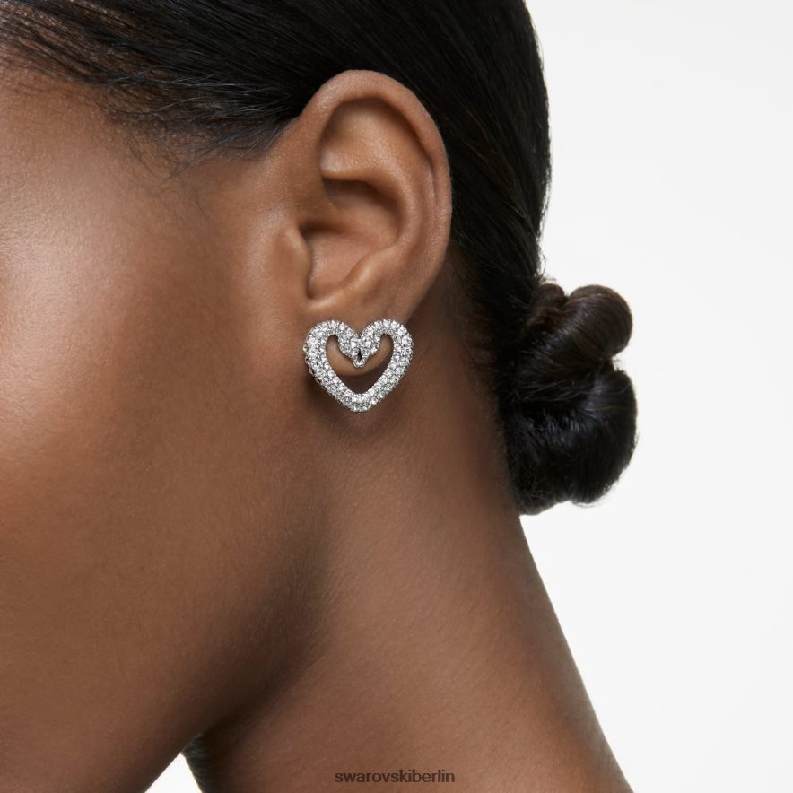 Swarovski una Ohrstecker Herz, weiß, rhodiniert Schmuck HLT448710