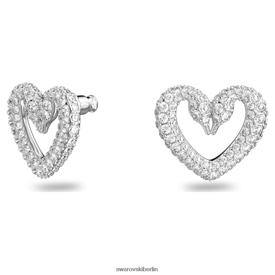 Swarovski una Ohrstecker Herz, weiß, rhodiniert Schmuck HLT448710