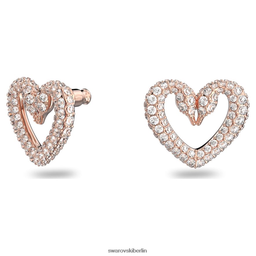 Swarovski una Ohrstecker Pavé, Herz, weiß, rosévergoldet Schmuck HLT448717