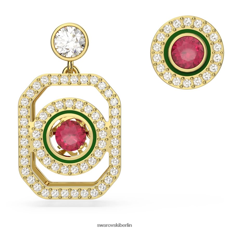 Swarovski Alea-Tropfenohrringe asymmetrisches Design, mehrfarbig, vergoldet Schmuck HLT448718