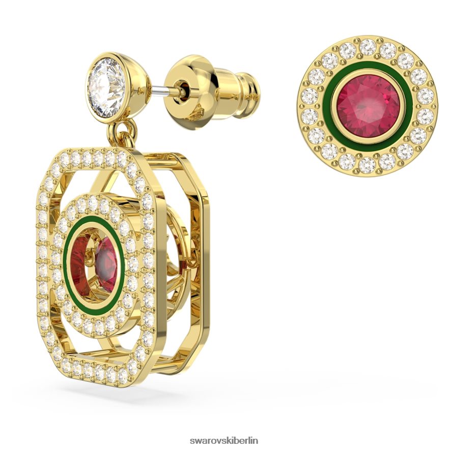 Swarovski Alea-Tropfenohrringe asymmetrisches Design, mehrfarbig, vergoldet Schmuck HLT448718