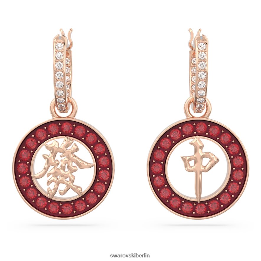 Swarovski Alea-Tropfenohrringe rot, rosévergoldet Schmuck HLT448818