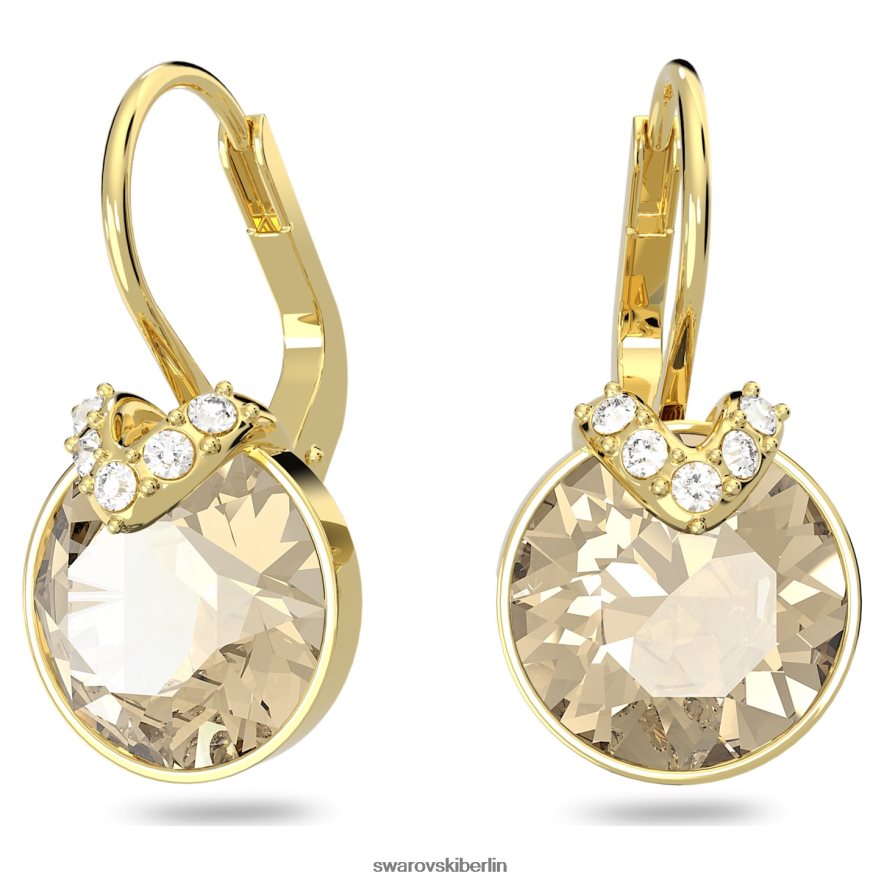 Swarovski Bella V-Tropfenohrringe Rundschliff, Goldton, vergoldet Schmuck HLT448778