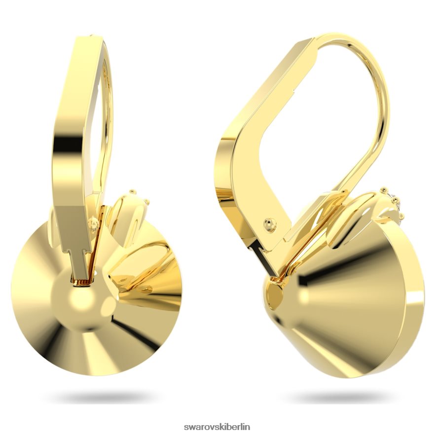 Swarovski Bella V-Tropfenohrringe Rundschliff, Goldton, vergoldet Schmuck HLT448778